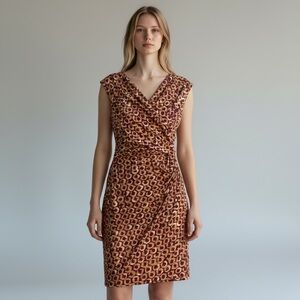 Lauren Ralph Lauren Brown Patterned Mini Dress